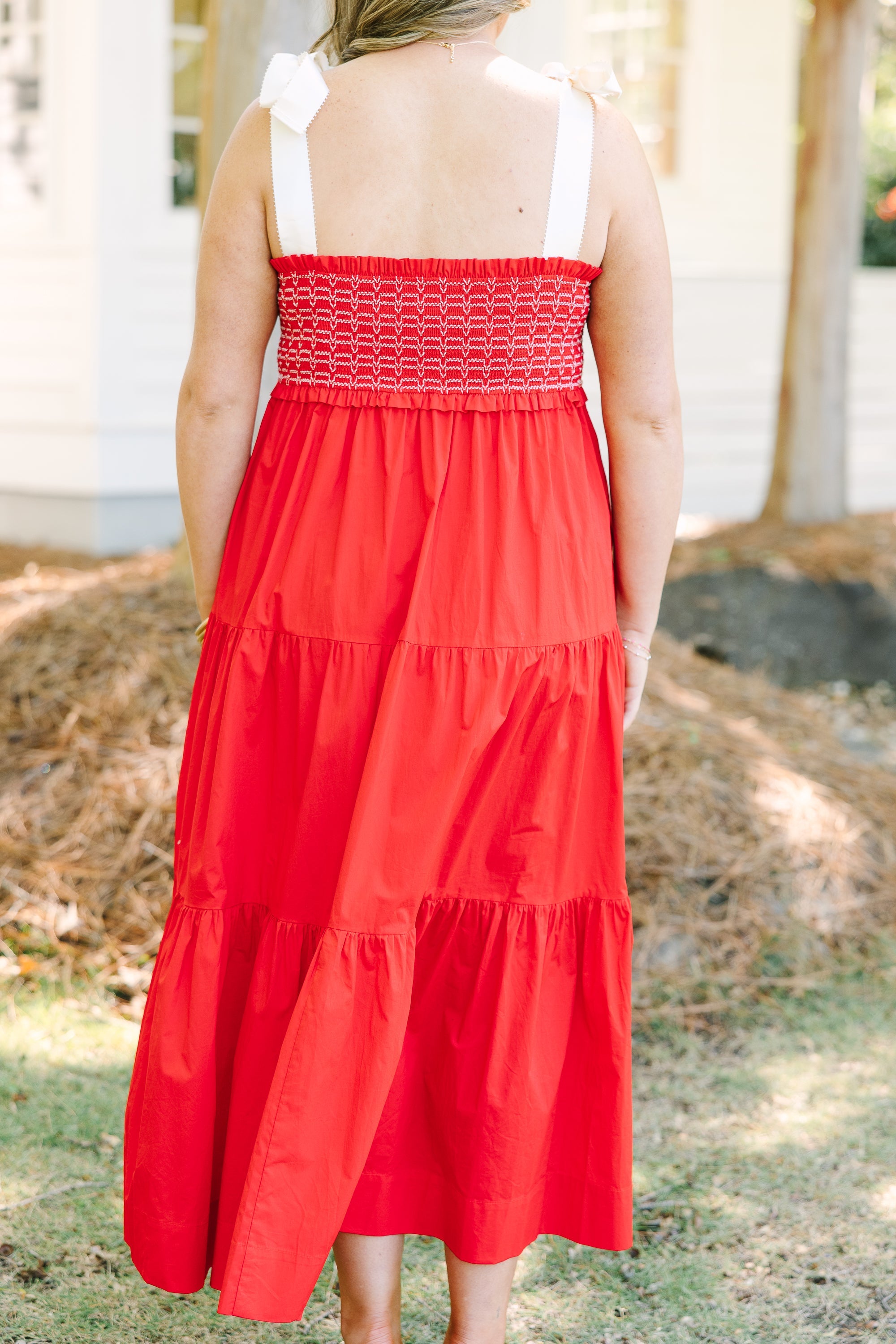 Midnight Garden Dress, Red