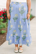 More Than Fantasy Skirt, Blue Floral