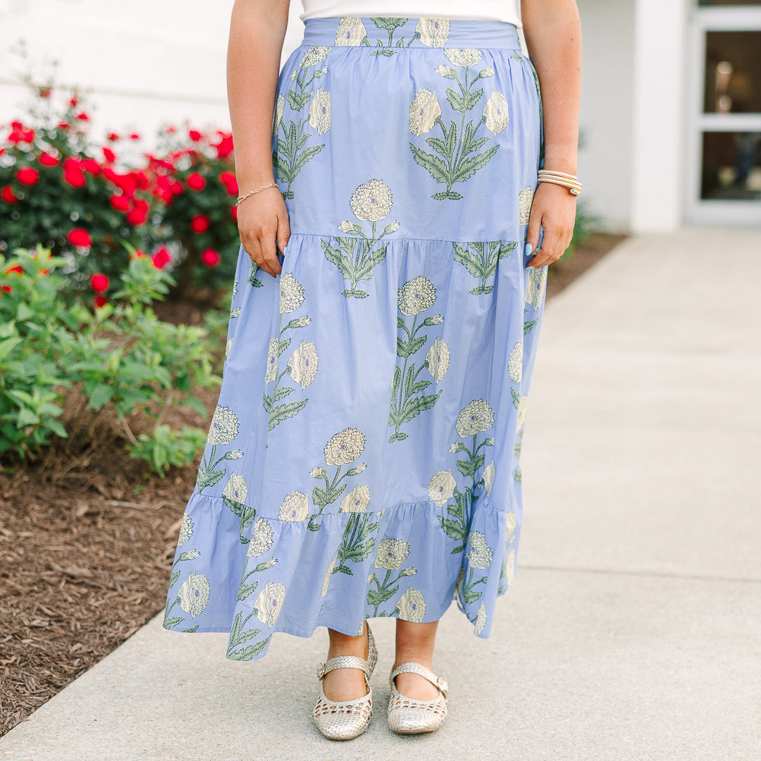 More Than Fantasy Skirt, Blue Floral