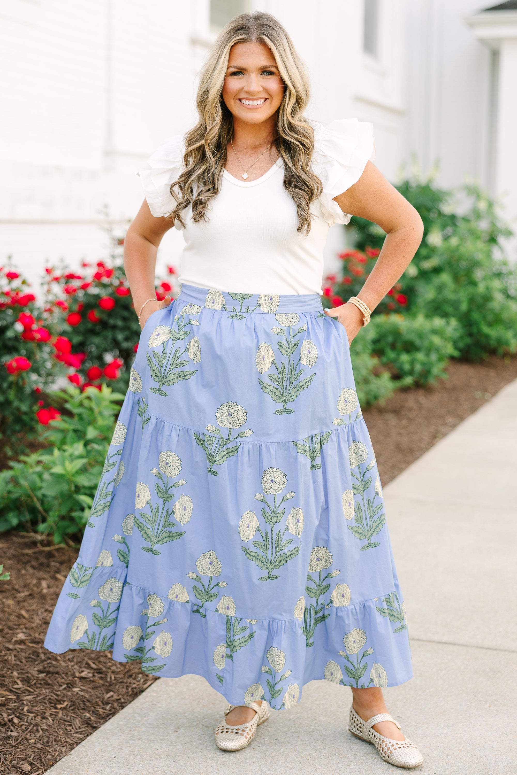 More Than Fantasy Skirt, Blue Floral