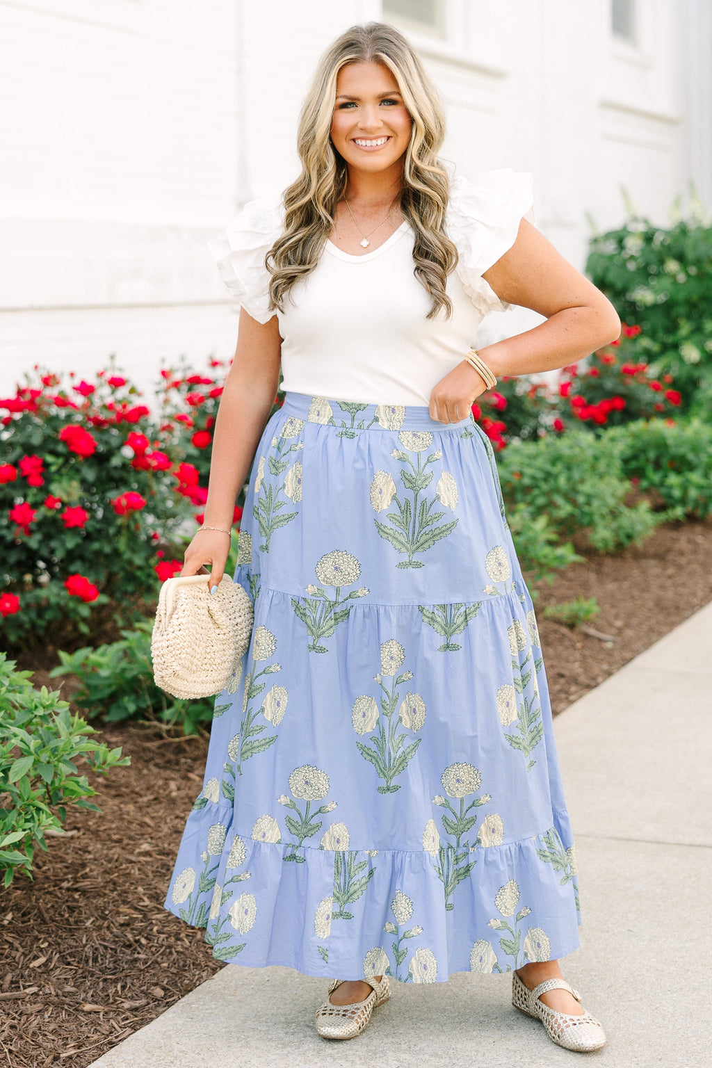More Than Fantasy Skirt, Blue Floral
