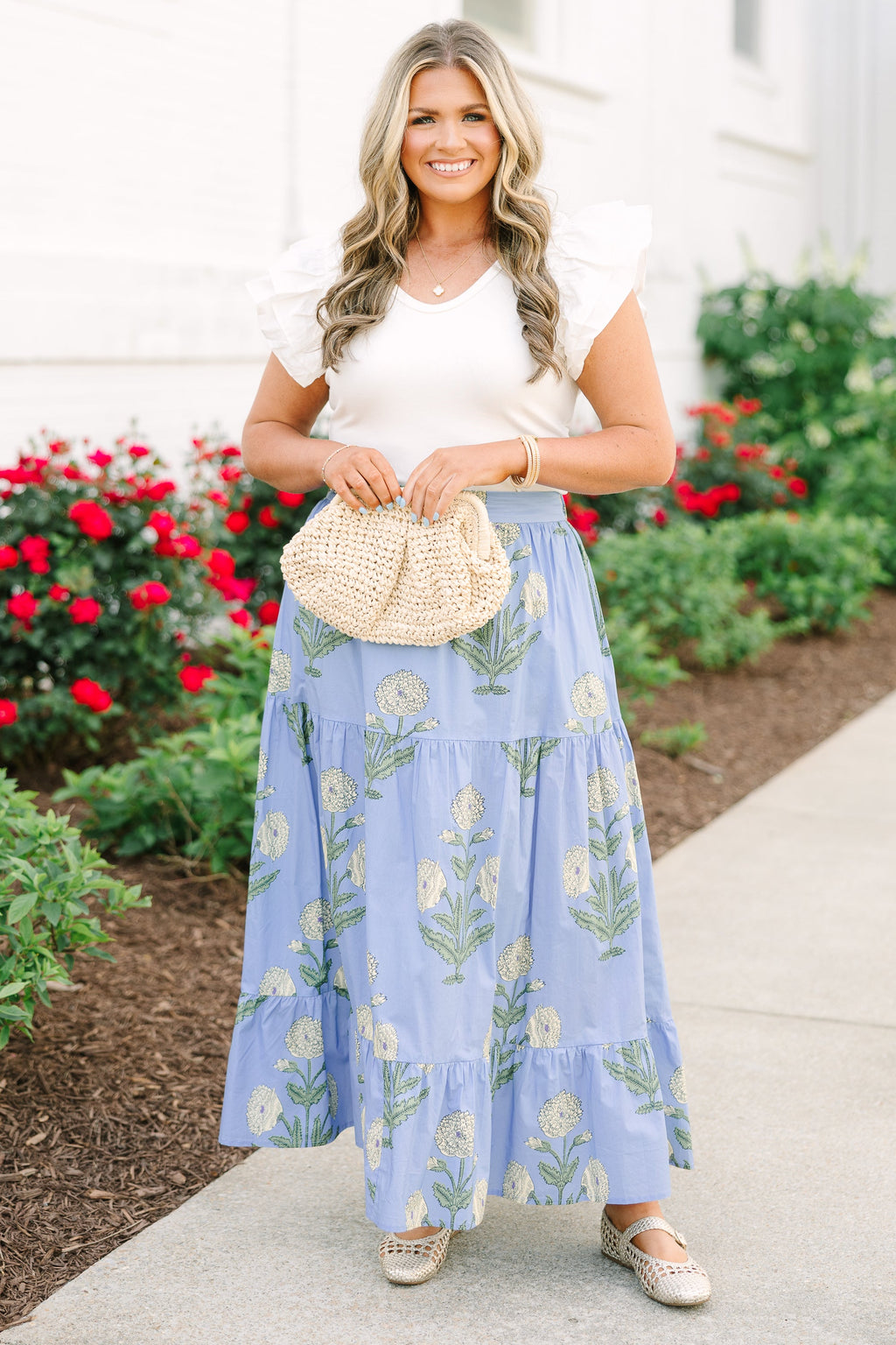 More Than Fantasy Skirt, Blue Floral