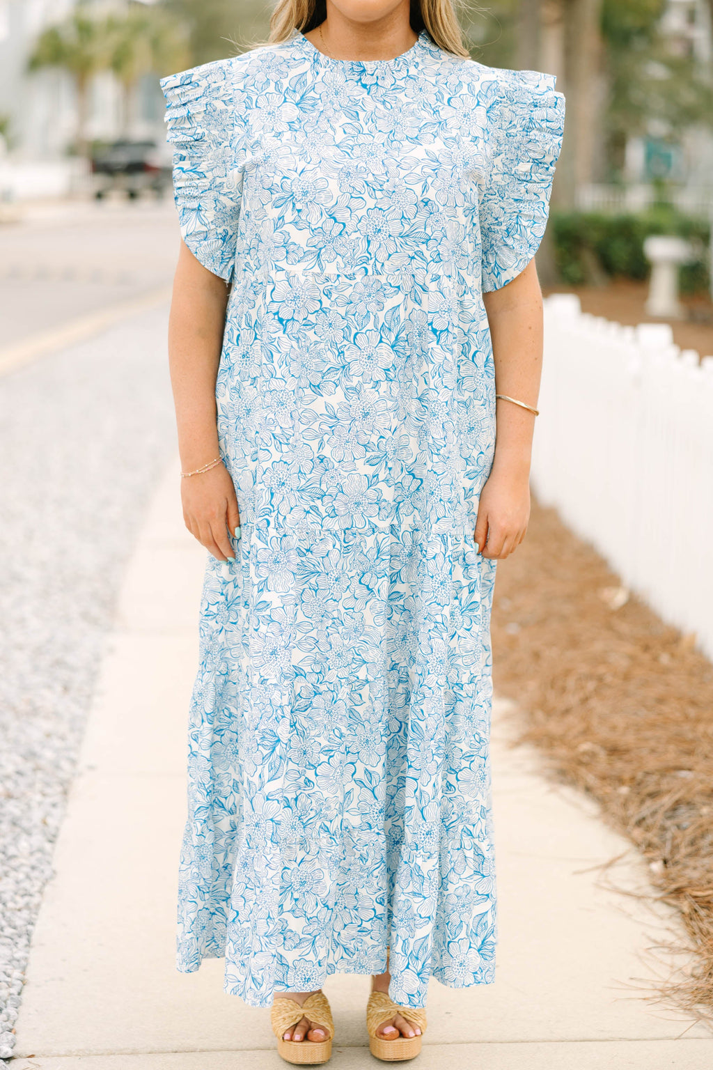 Mossy Meadows Maxi Dress, Blue