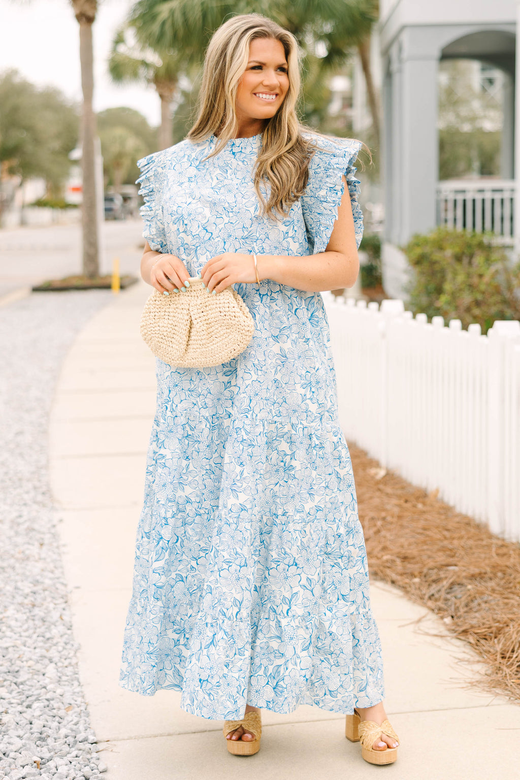 Mossy Meadows Maxi Dress, Blue