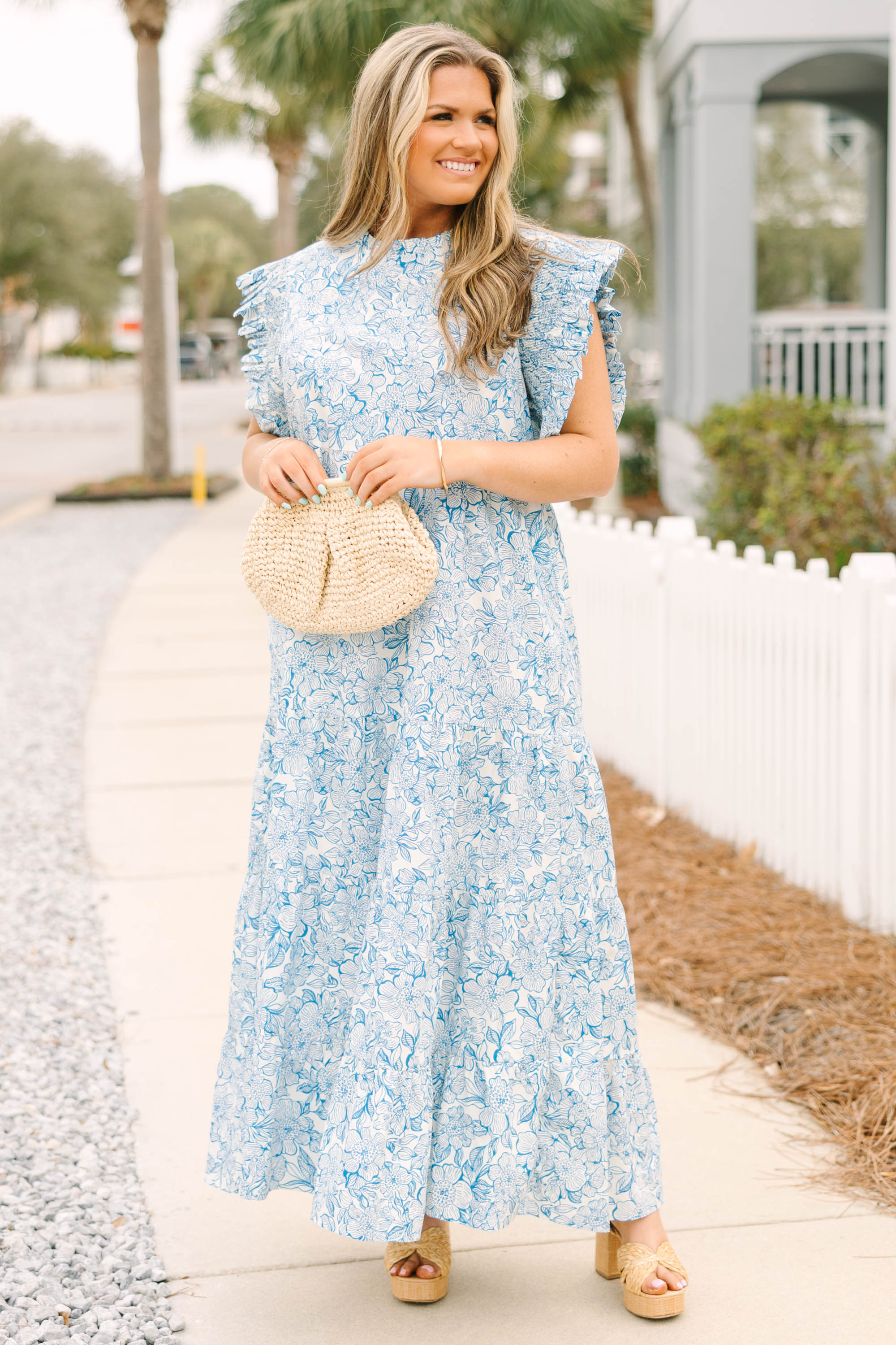 Mossy Meadows Maxi Dress, Blue