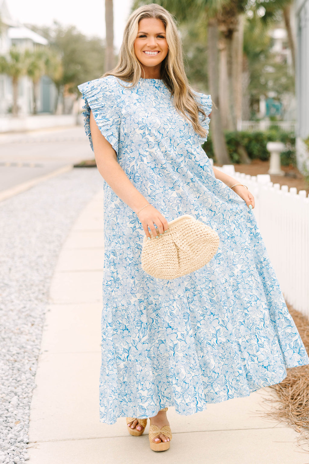 Mossy Meadows Maxi Dress, Blue