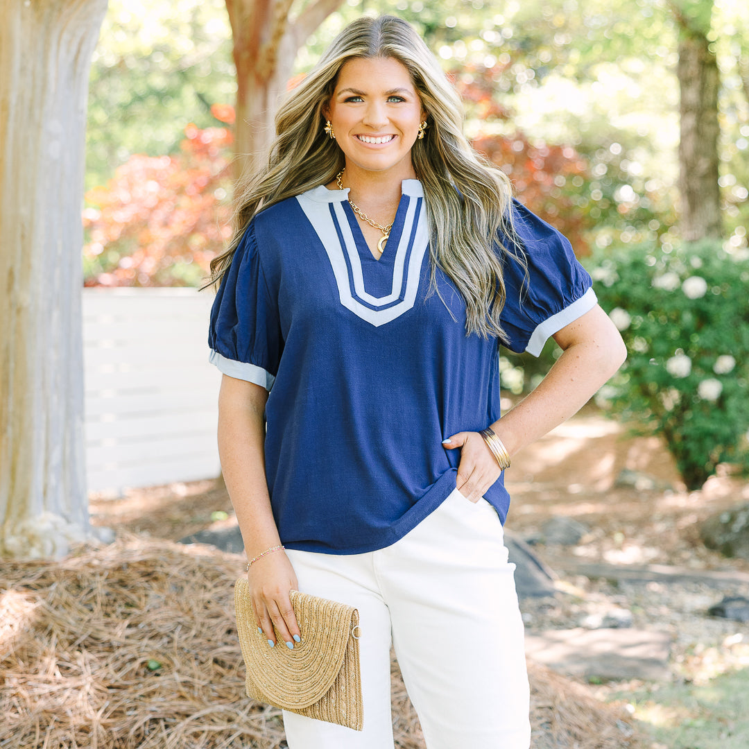 My Sweet Side Top, Blue