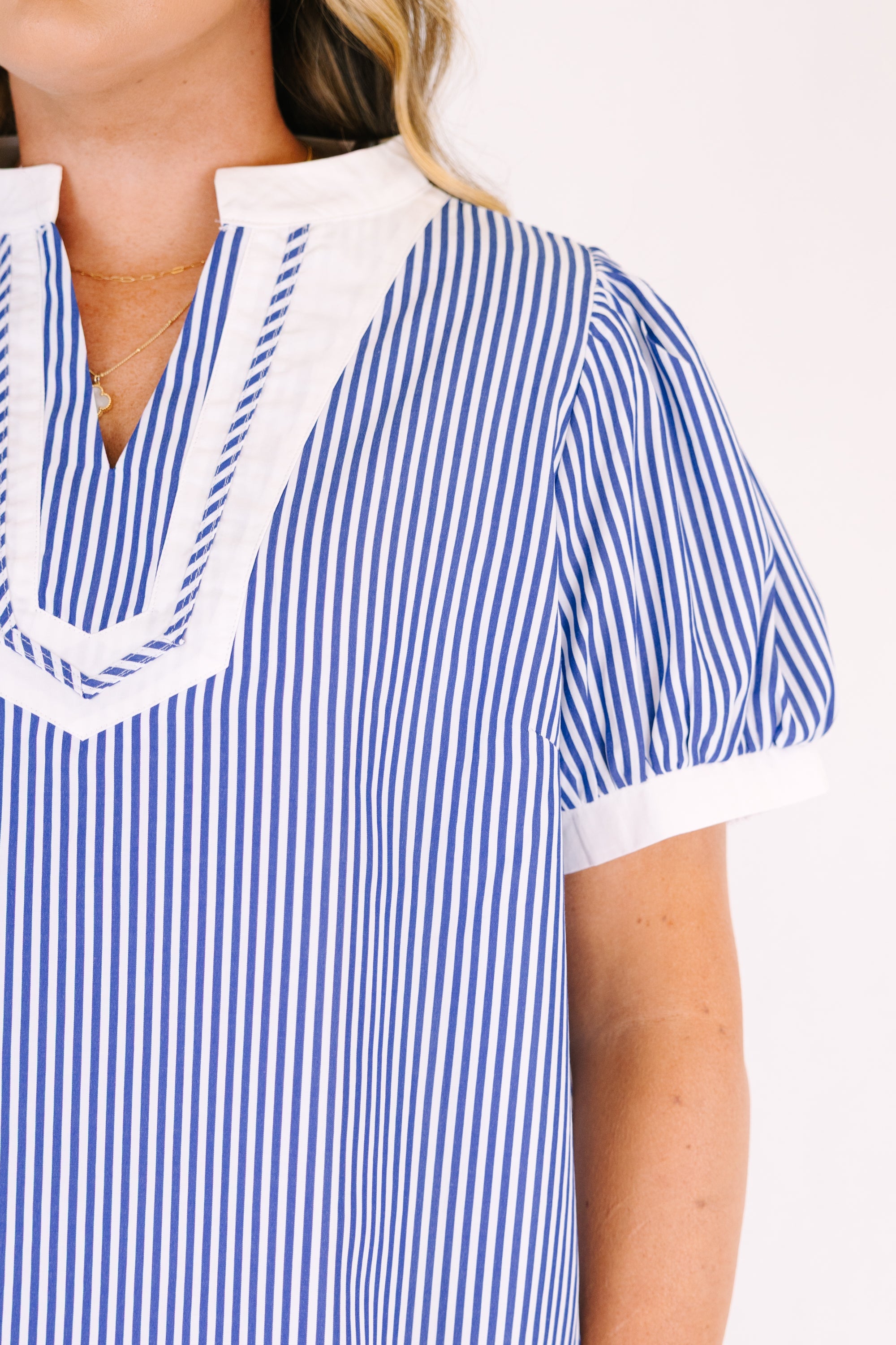 My Sweet Side Top, Blue Stripe