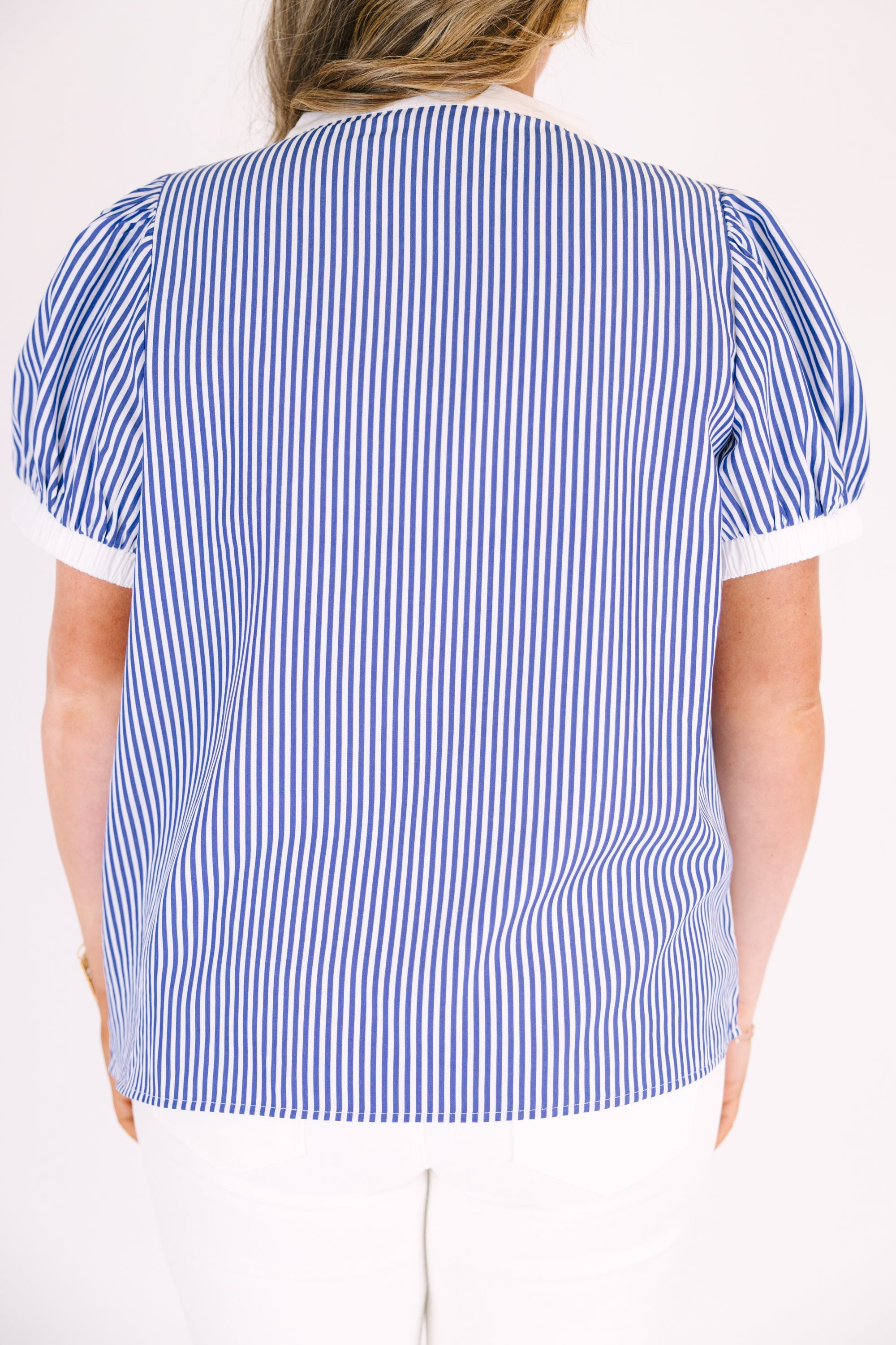 My Sweet Side Top, Blue Stripe