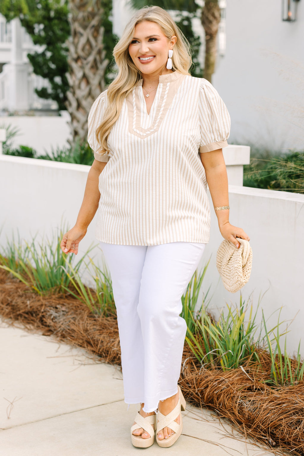 My Sweet Side Top, Brown Stripe