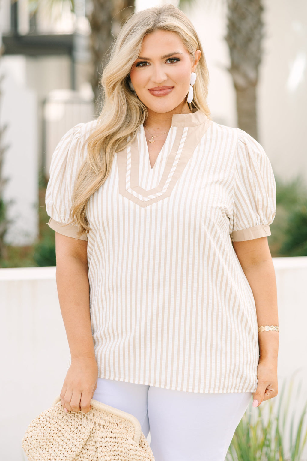 My Sweet Side Top, Brown Stripe
