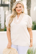 My Sweet Side Top, Brown Stripe