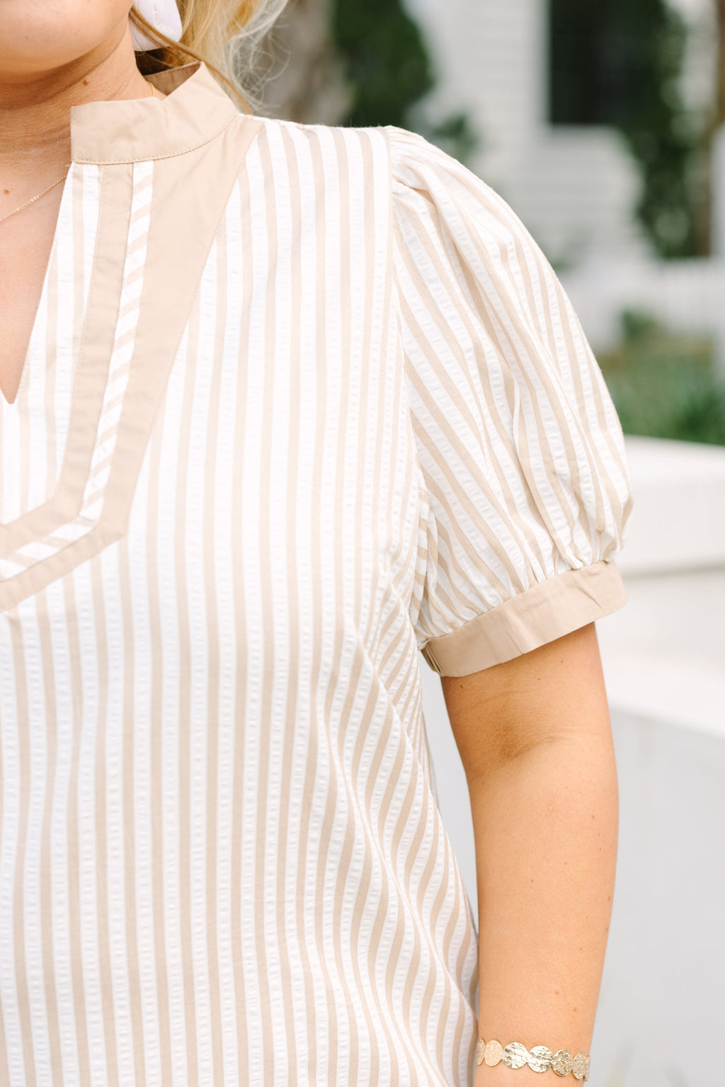 My Sweet Side Top, Brown Stripe