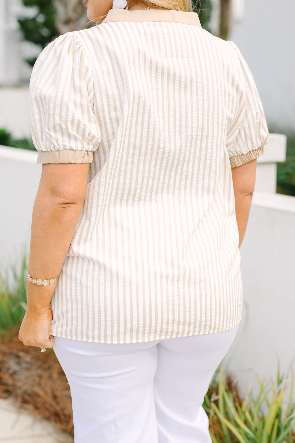 My Sweet Side Top, Brown Stripe
