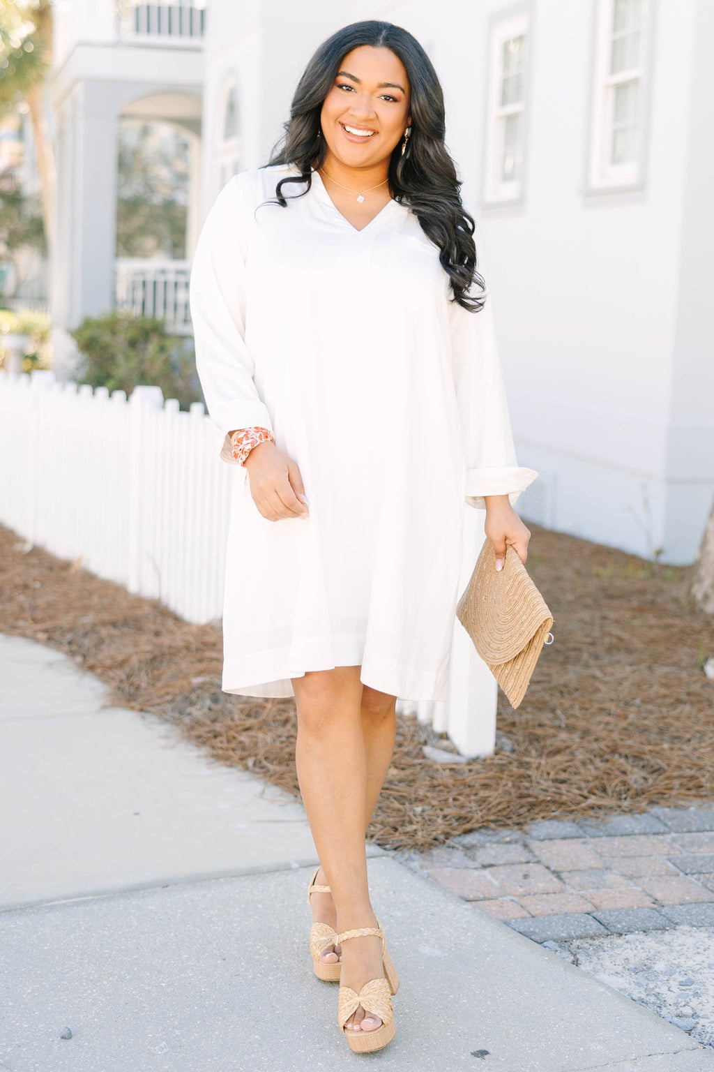 Natural By Nature Popover Dress, Cream