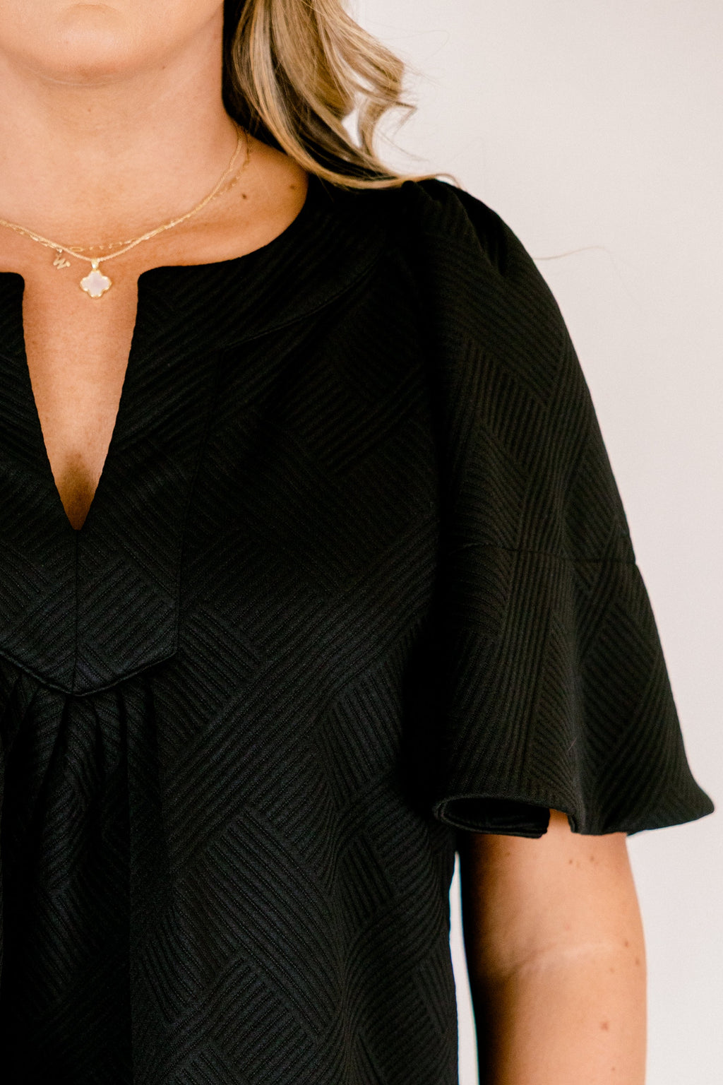 Nautical Breeze Top, Black Texture