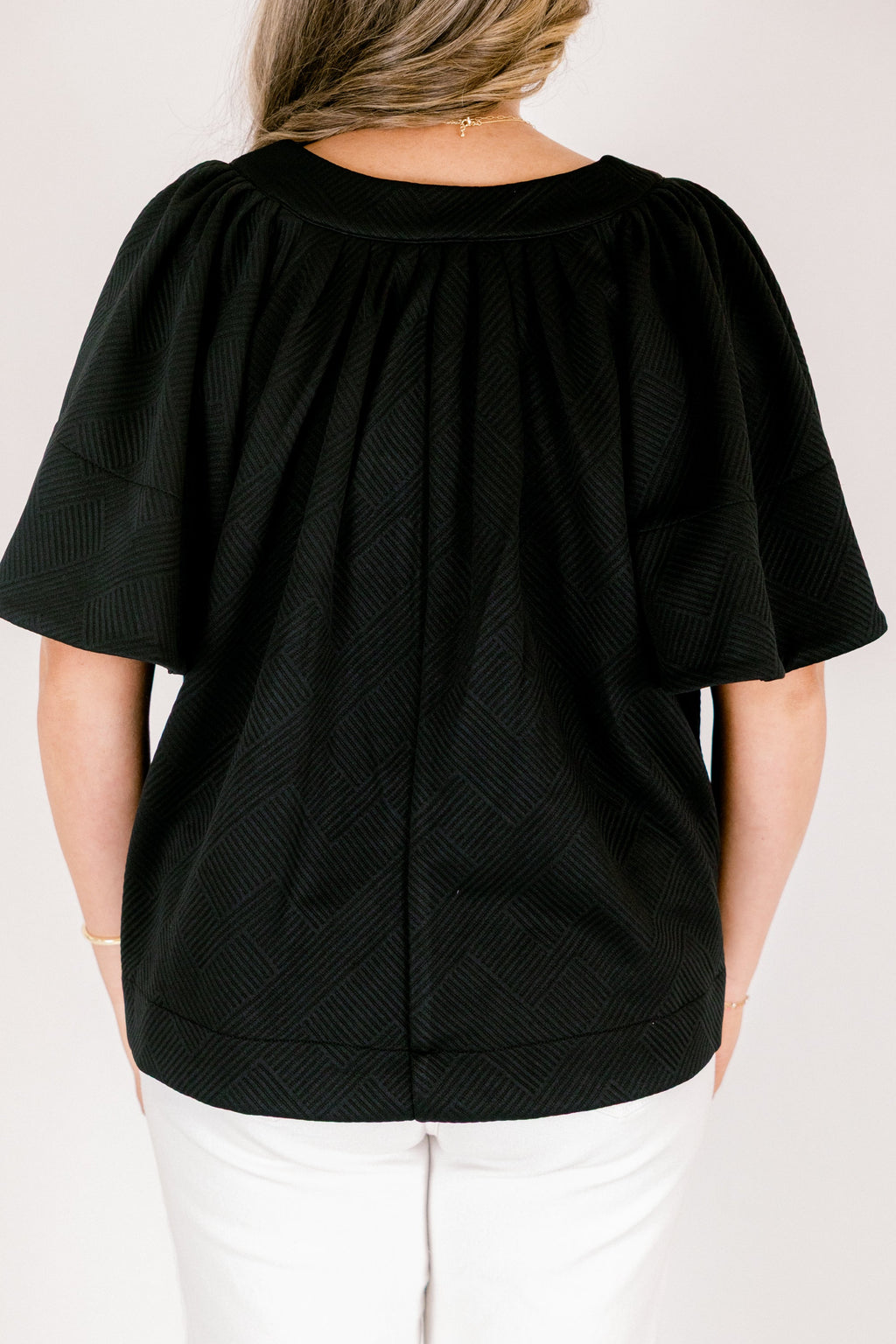 Nautical Breeze Top, Black Texture