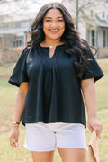 Nautical Breeze Top, Black Texture