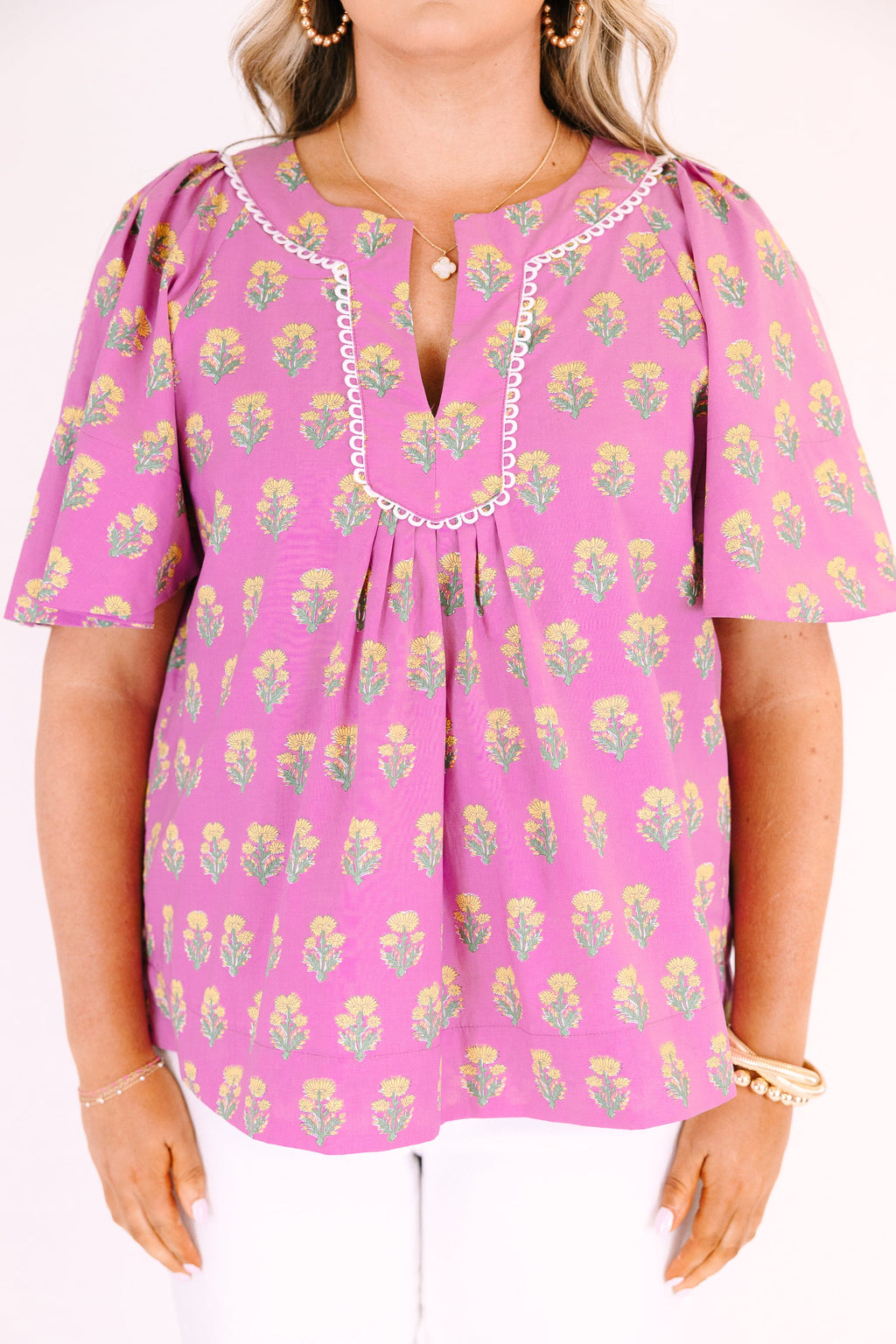 Nautical Breeze Top, Pink Floral
