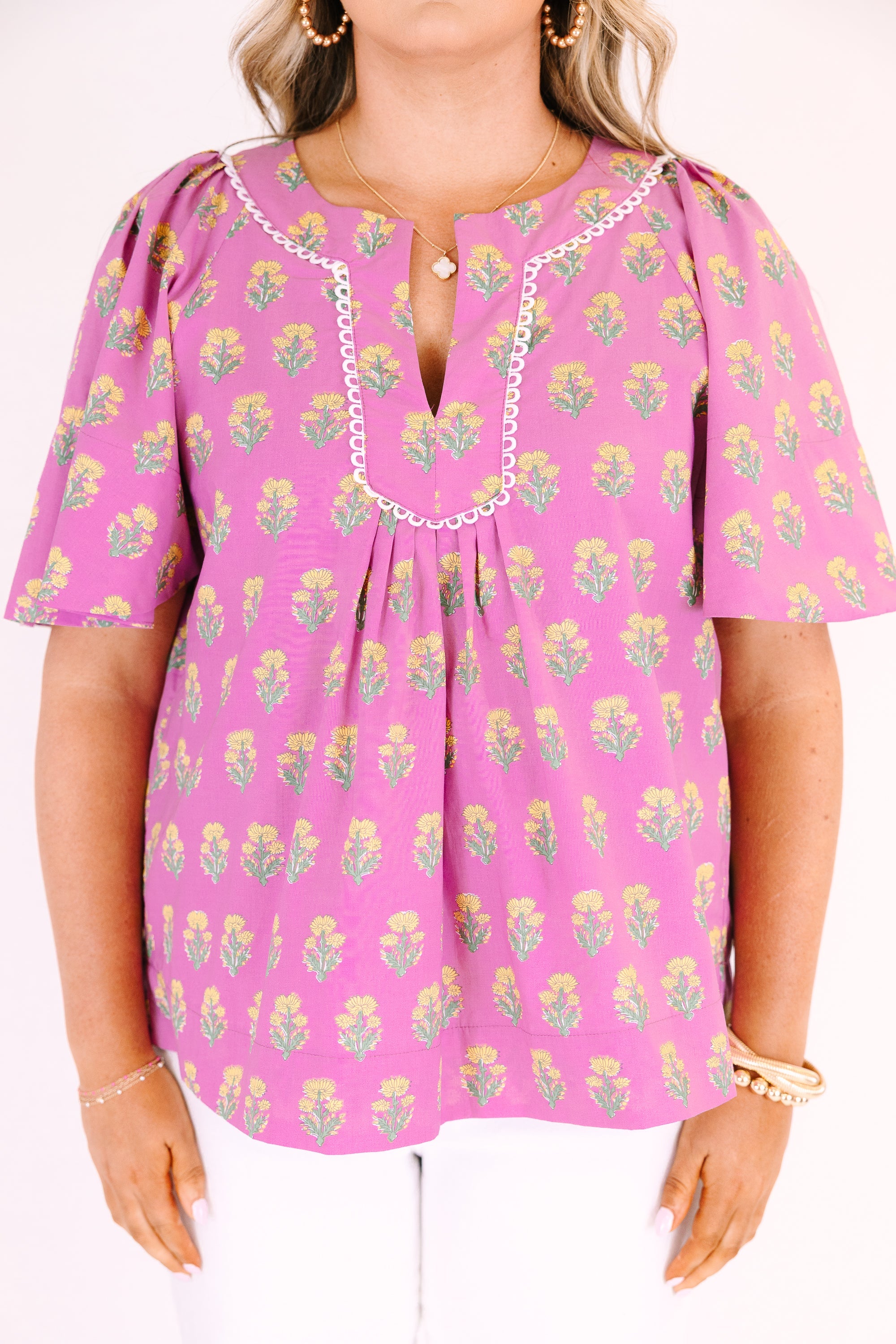 Nautical Breeze Top, Pink Floral