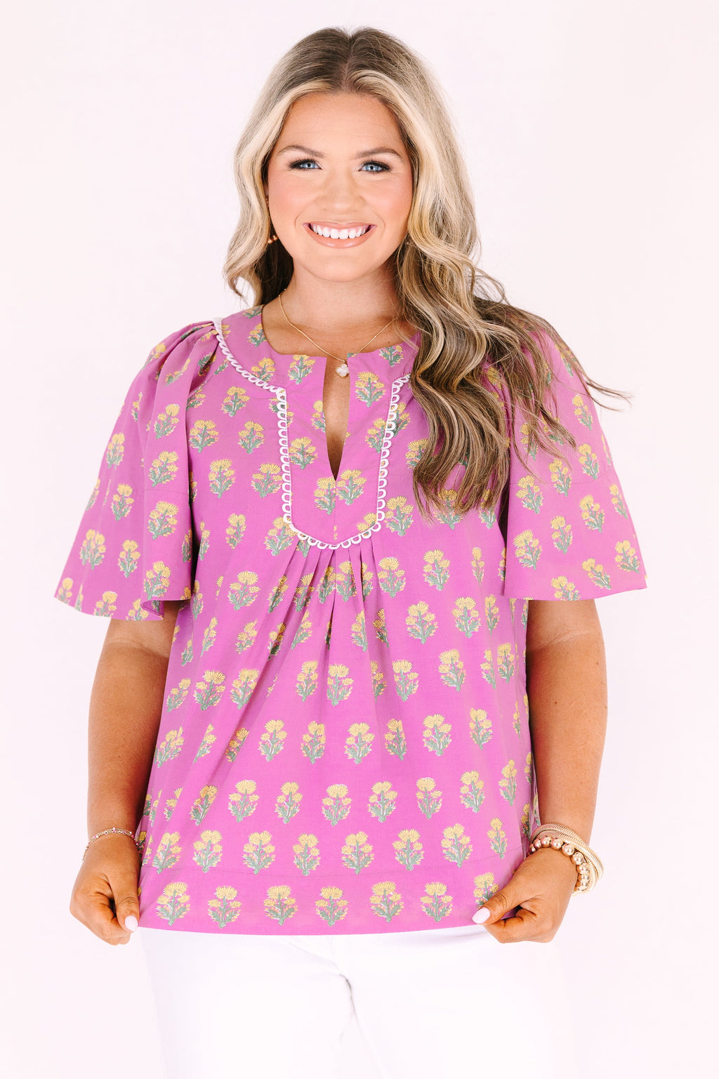 Nautical Breeze Top, Pink Floral