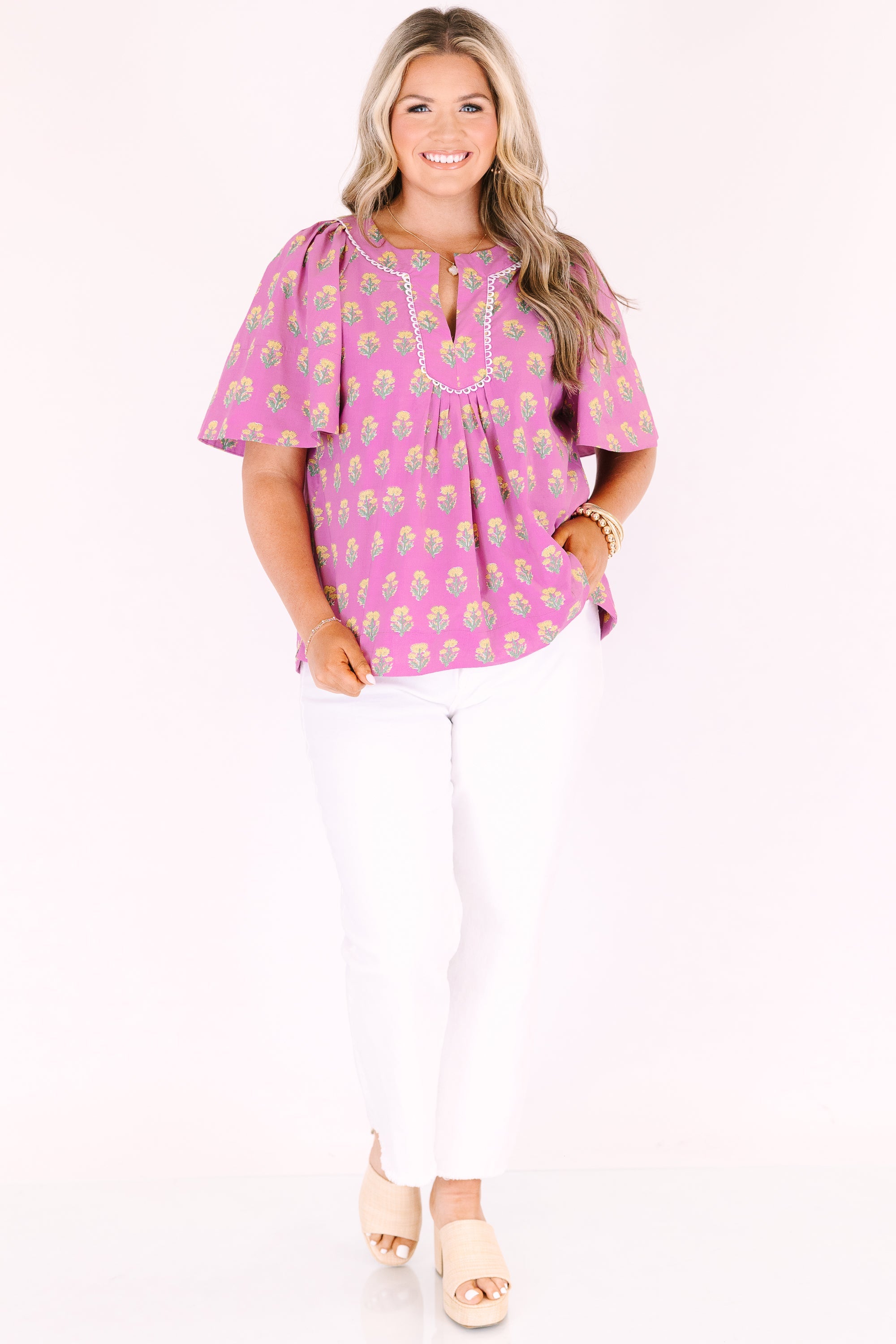 Nautical Breeze Top, Pink Floral