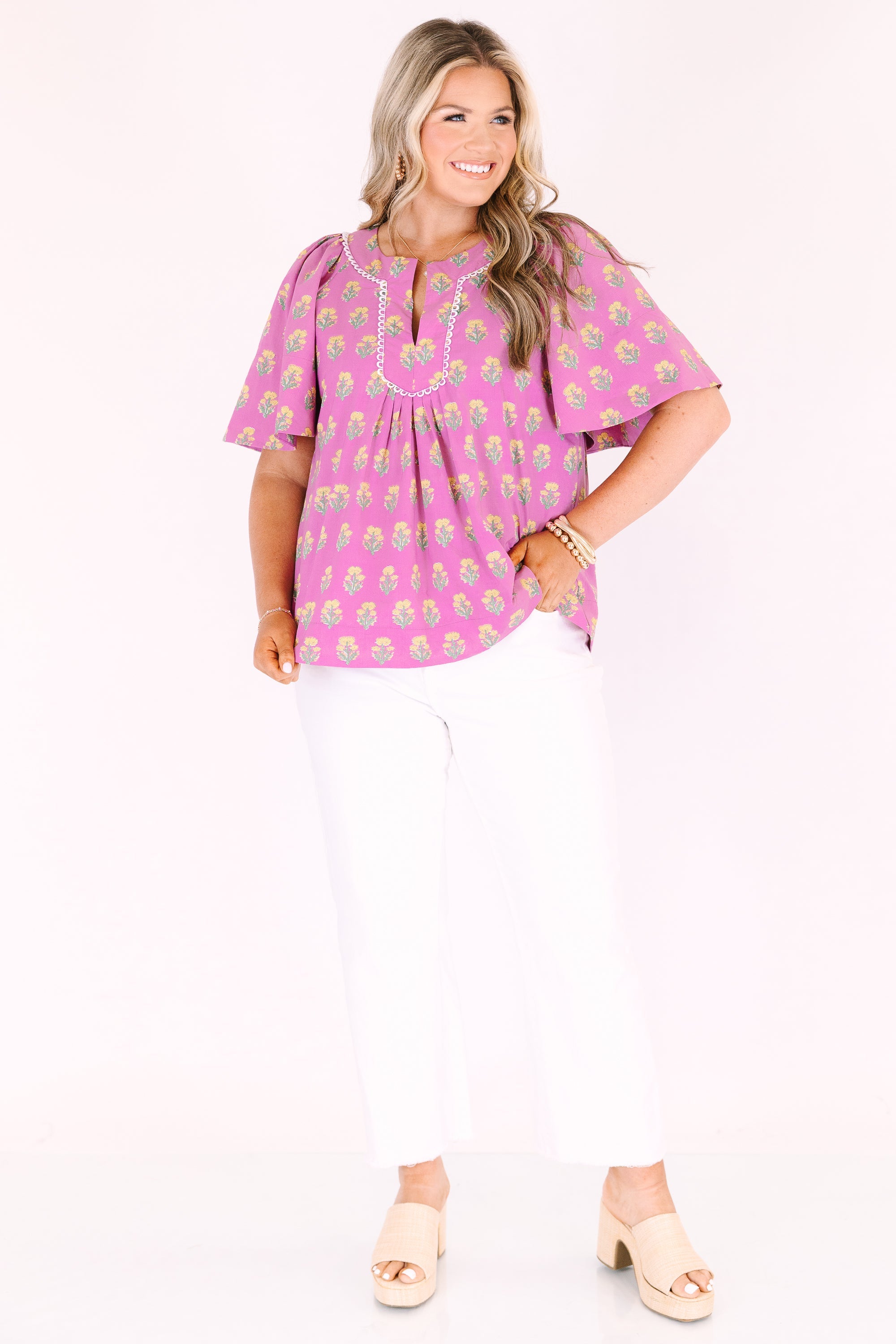 Nautical Breeze Top, Pink Floral