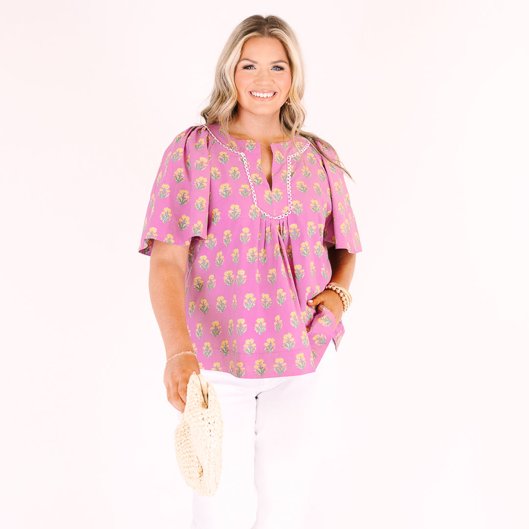 Nautical Breeze Top, Pink Floral