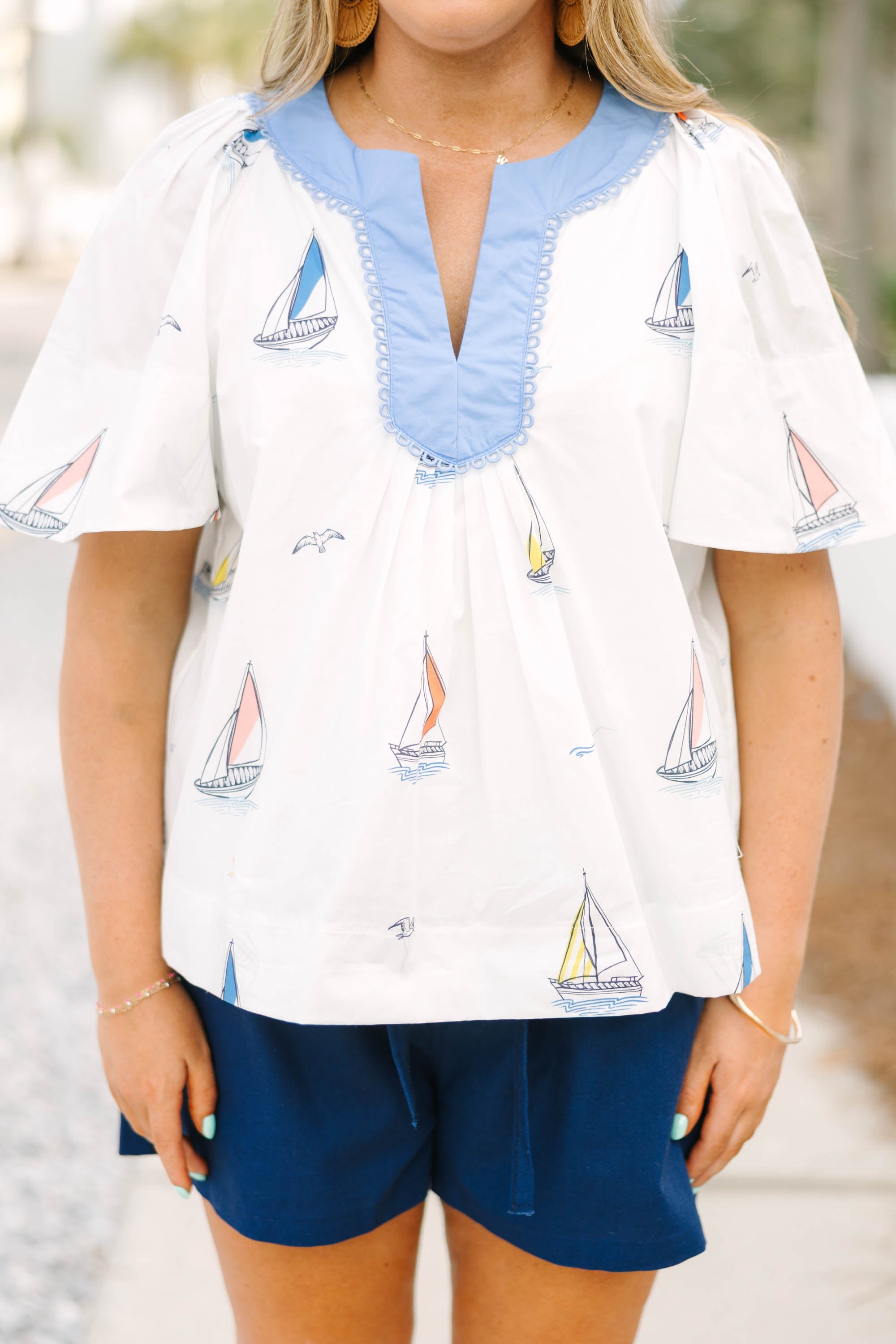 Nautical Breeze Top, White