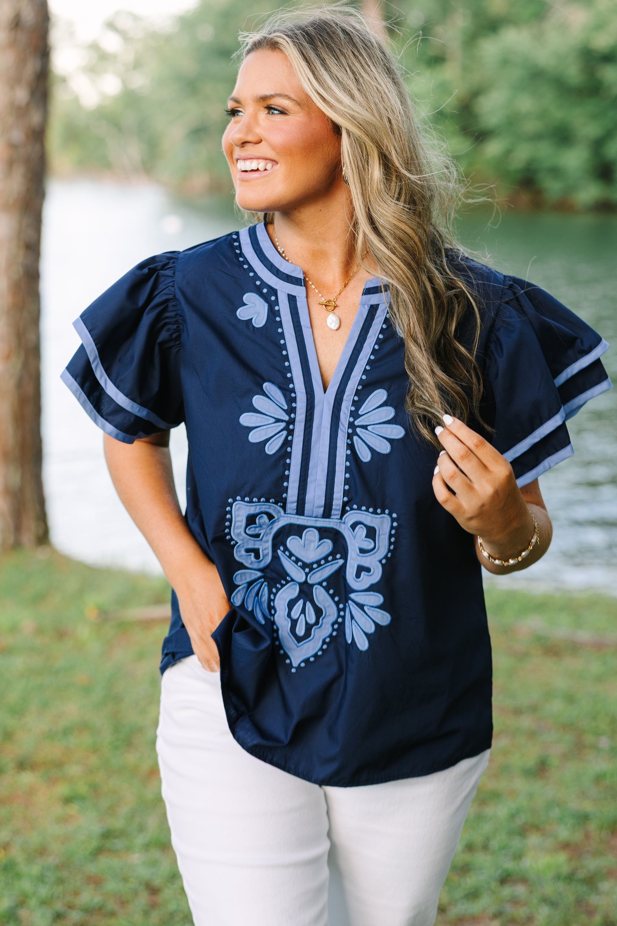 Never Better Top, Navy