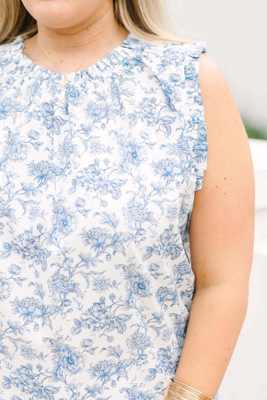 Never Cared Much Top, Blue Floral