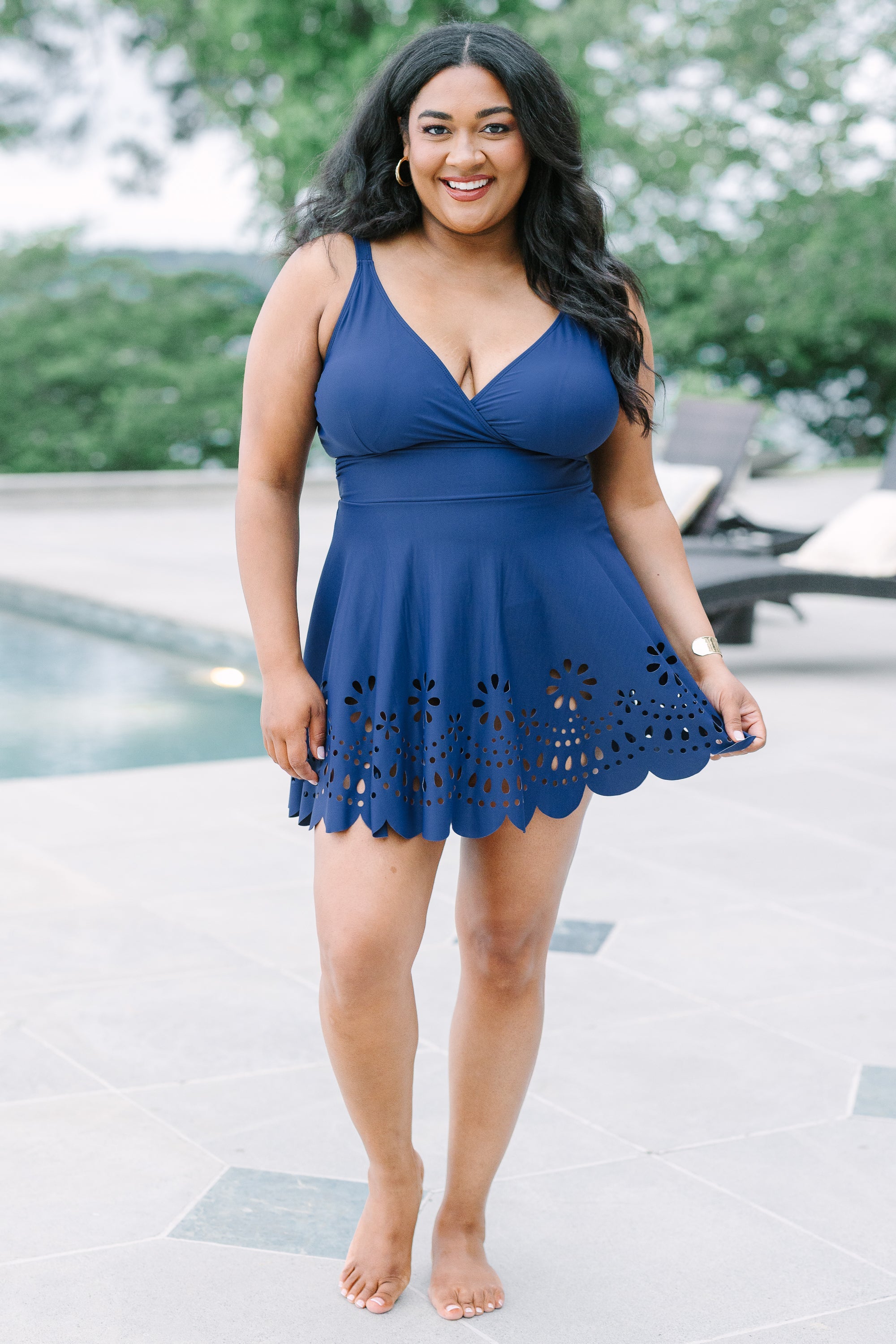 Off The Coast Swim Dress, Navy