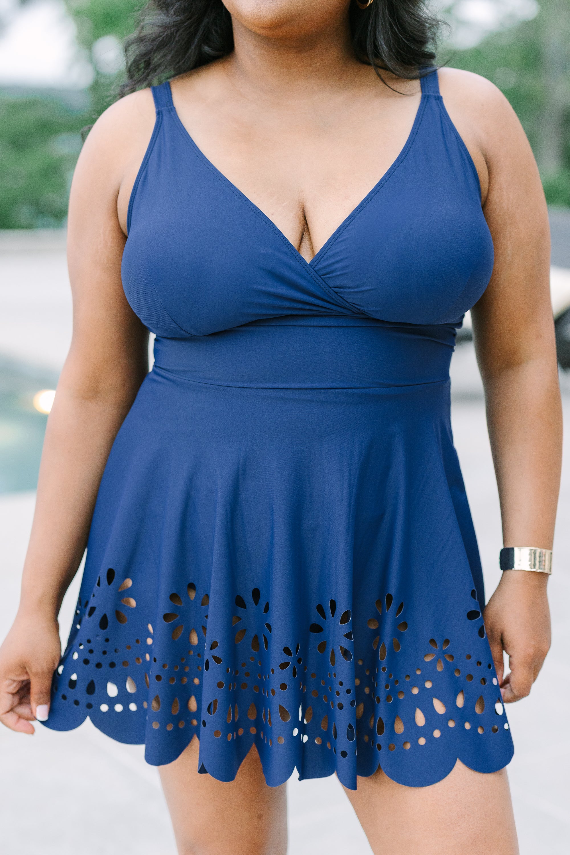 Off The Coast Swim Dress, Navy