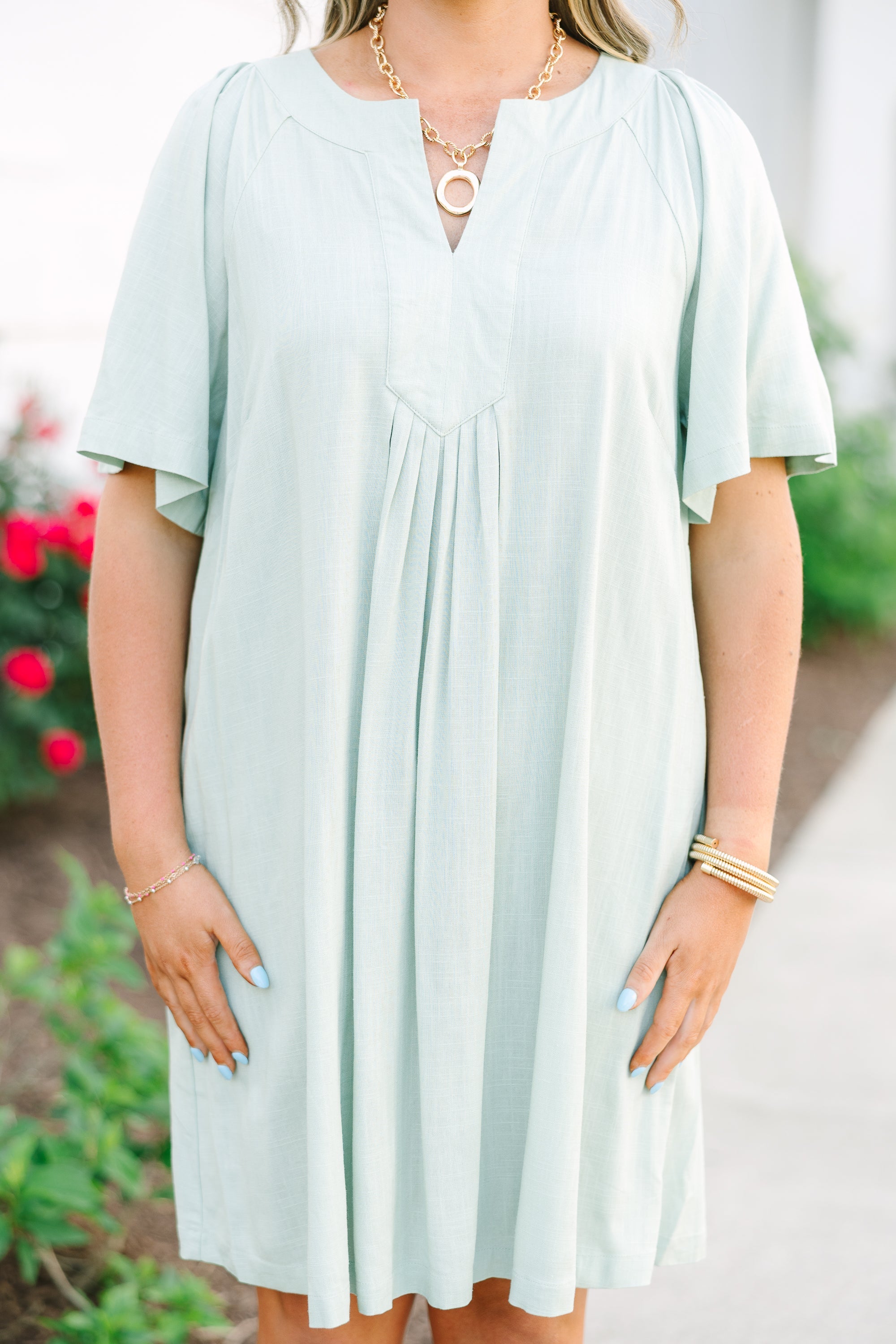 Off The Edge Dress, Sage