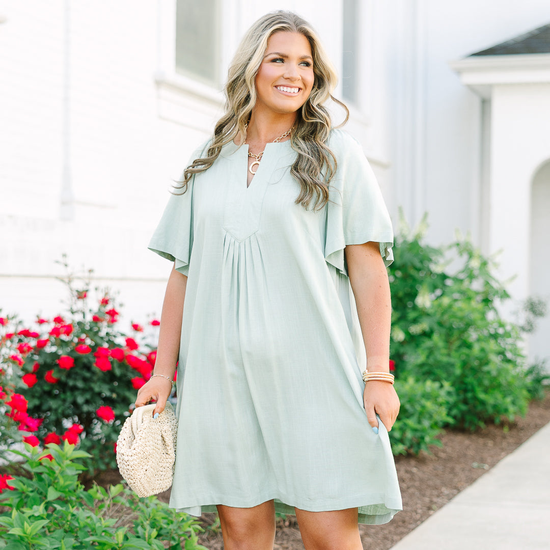 Off The Edge Dress, Sage