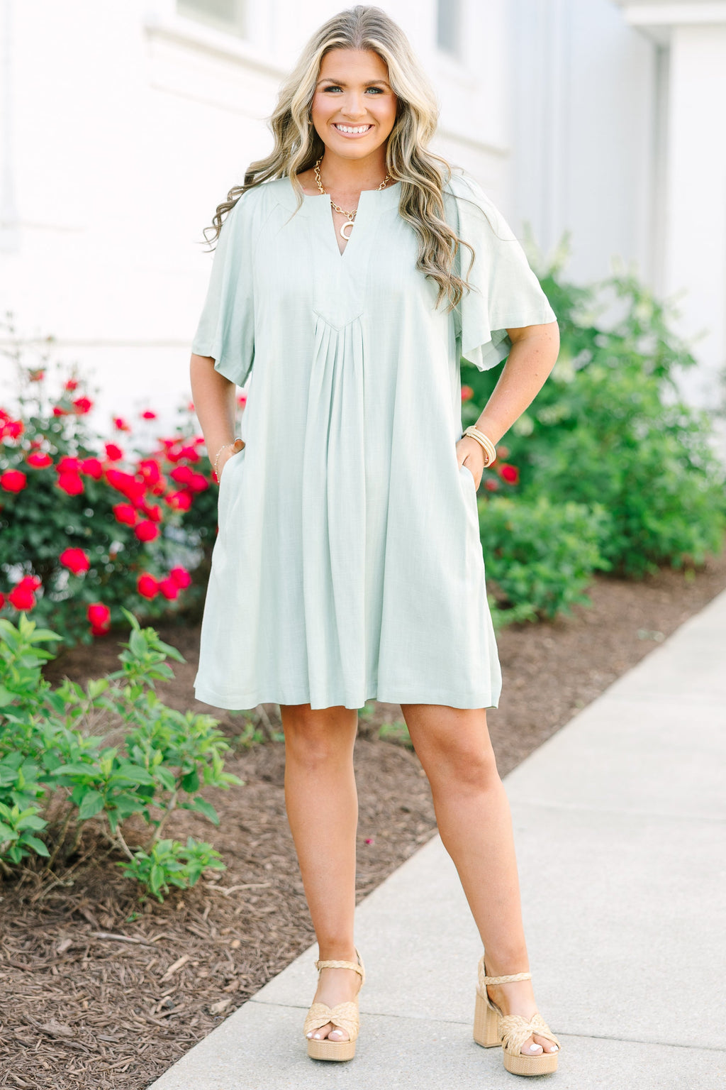 Off The Edge Dress, Sage