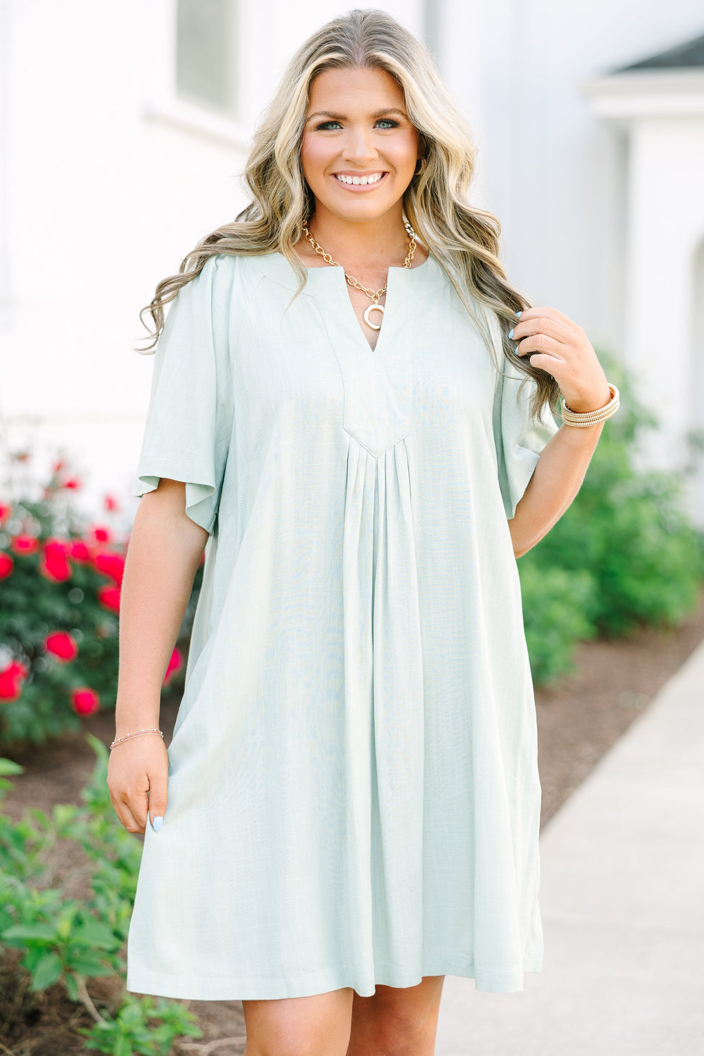Off The Edge Dress, Sage