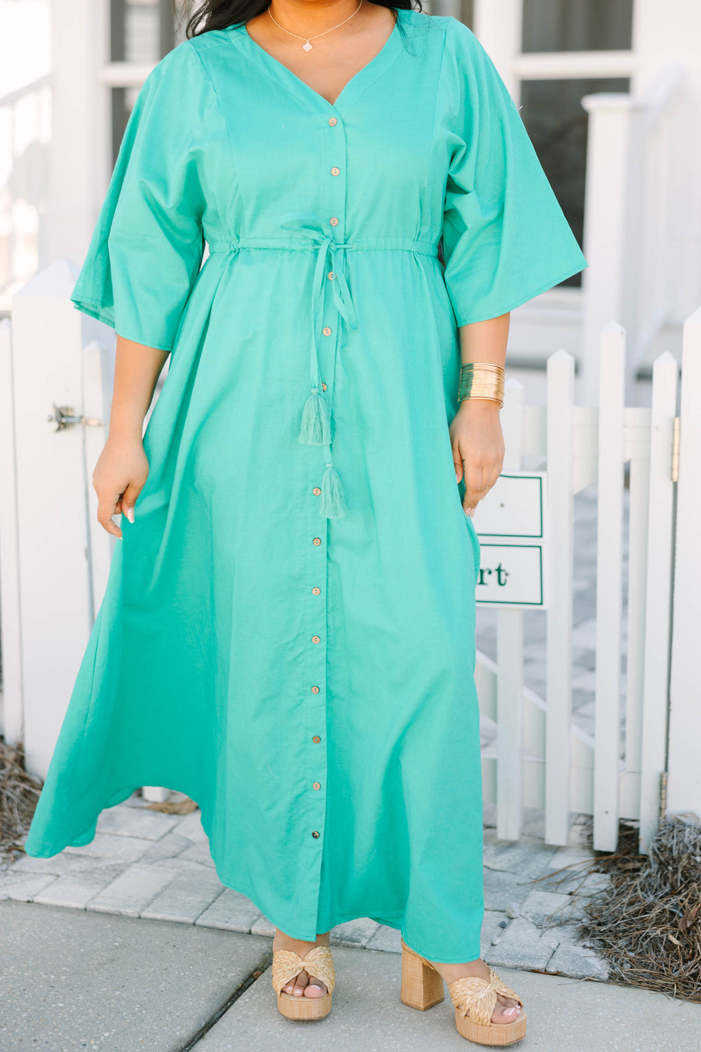 Off To the Islands Dress, Turquoise