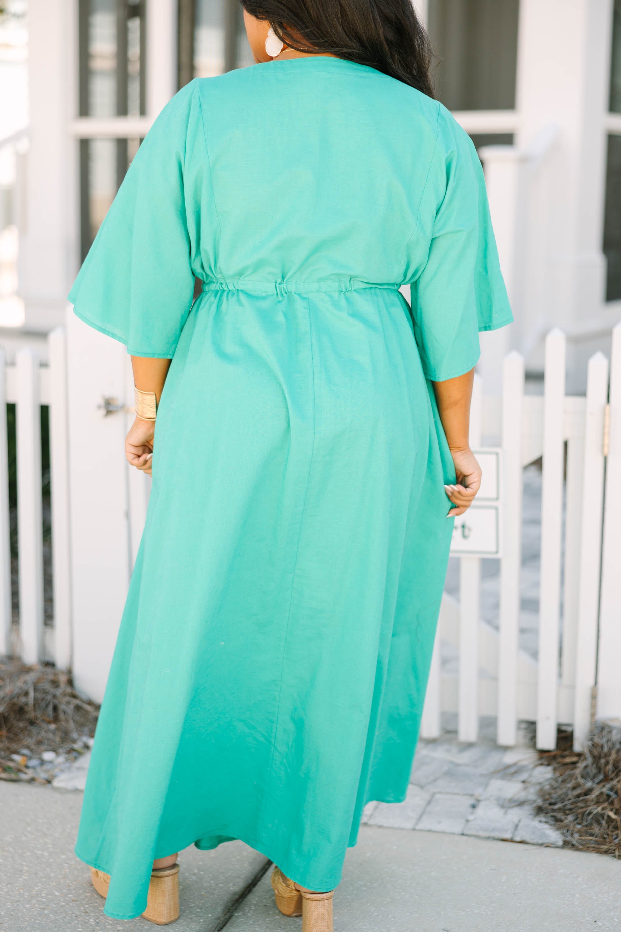 Off To the Islands Dress, Turquoise