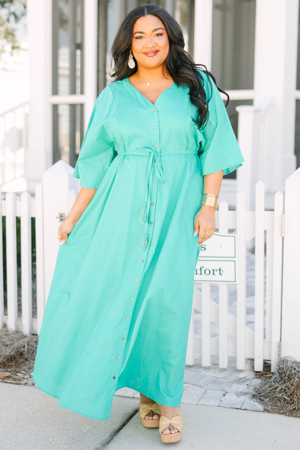 Off To the Islands Dress, Turquoise