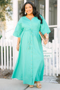 Off To the Islands Dress, Turquoise