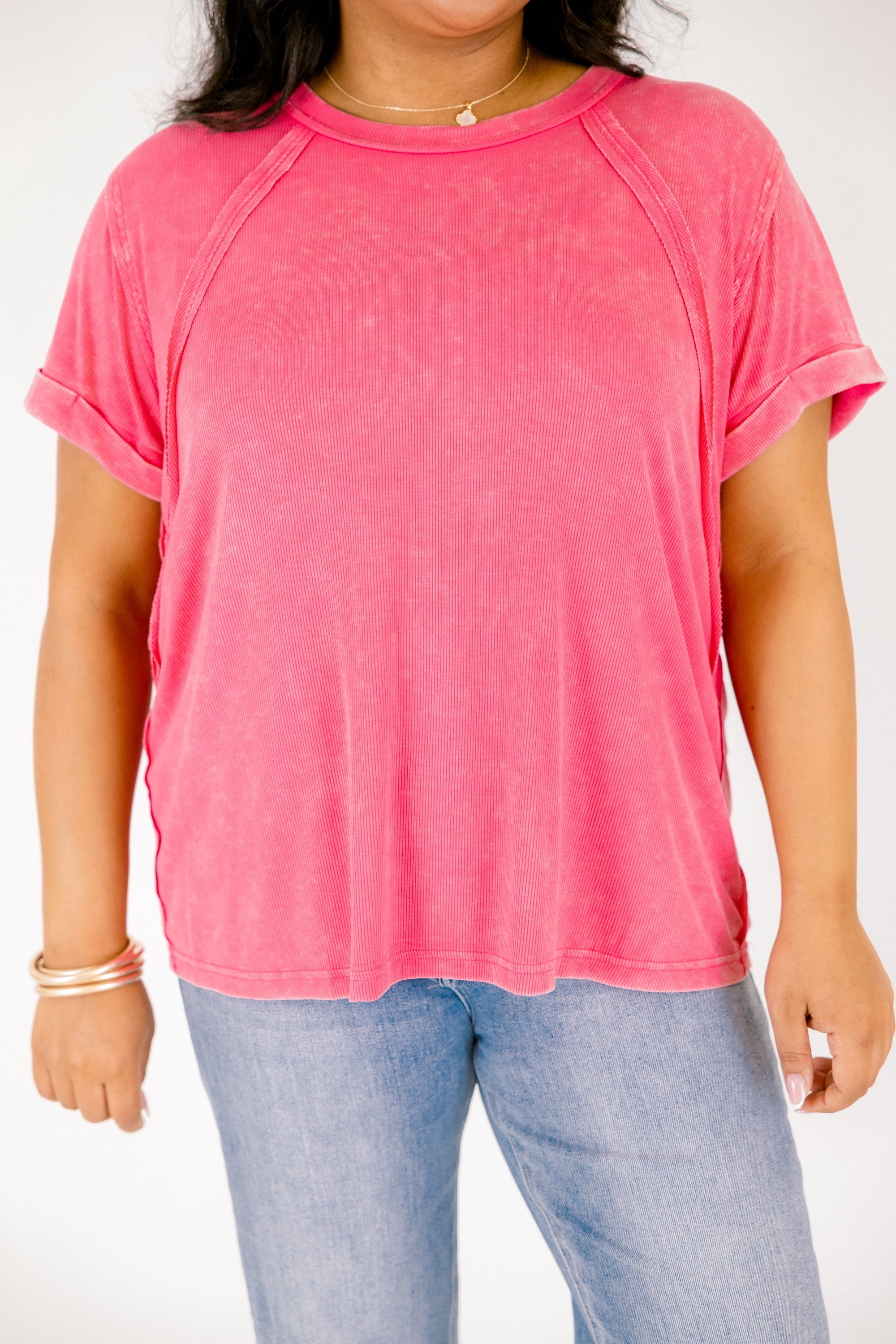 On Repeat Tee, Fuchsia