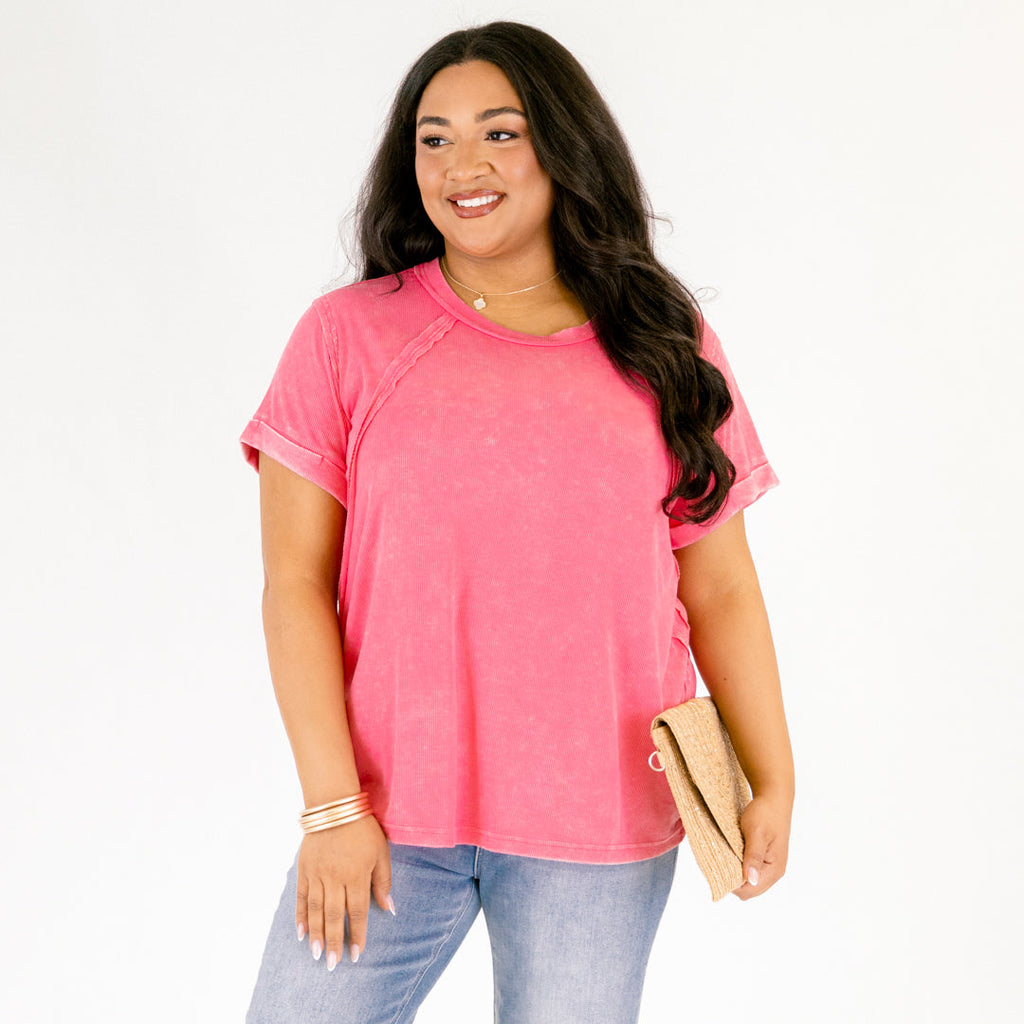 On Repeat Tee, Fuchsia