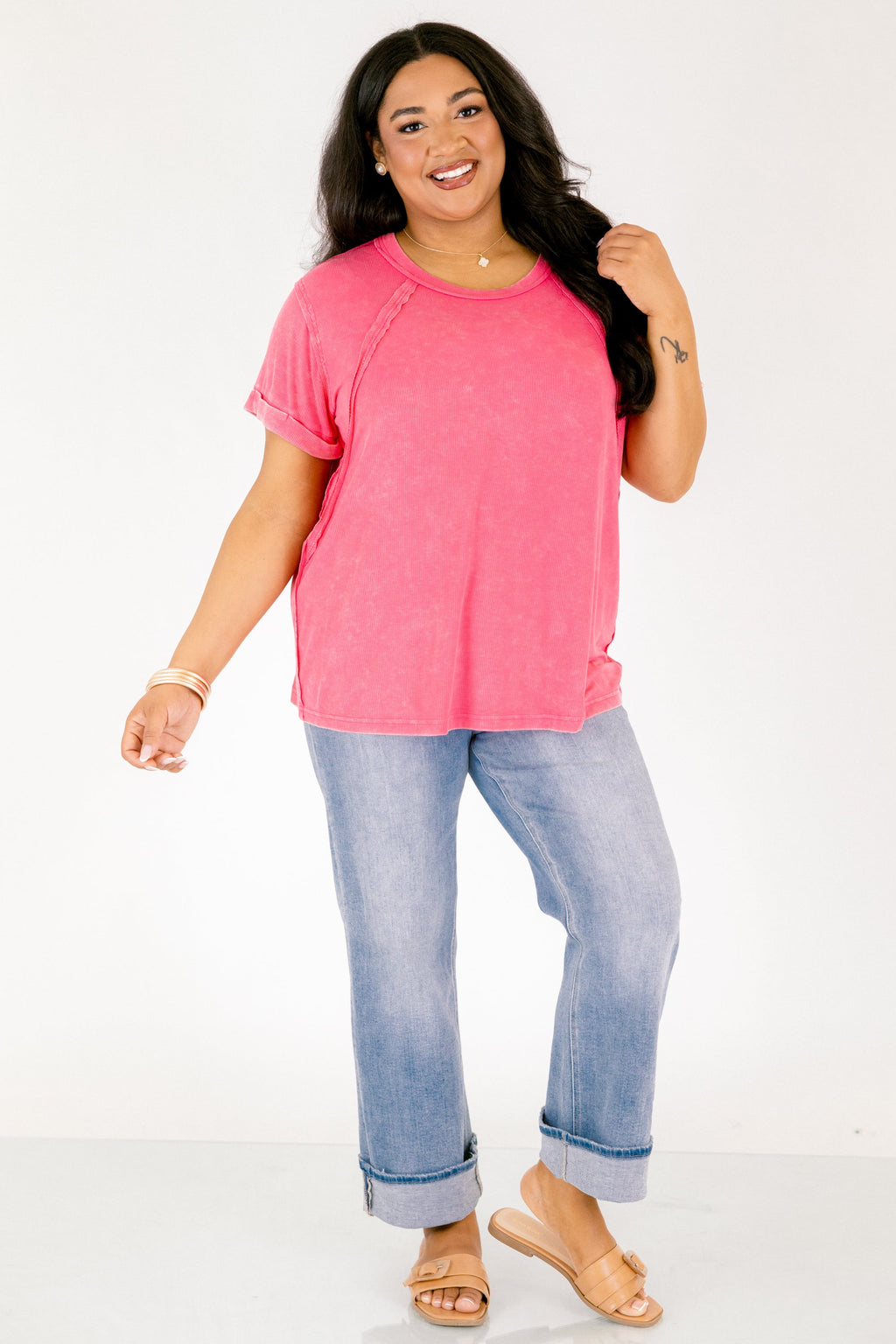 On Repeat Tee, Fuchsia
