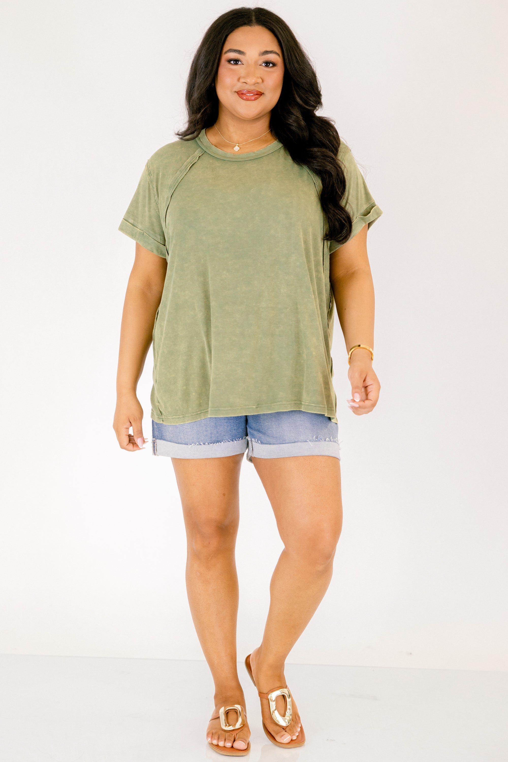 On Repeat Tee, Light Olive