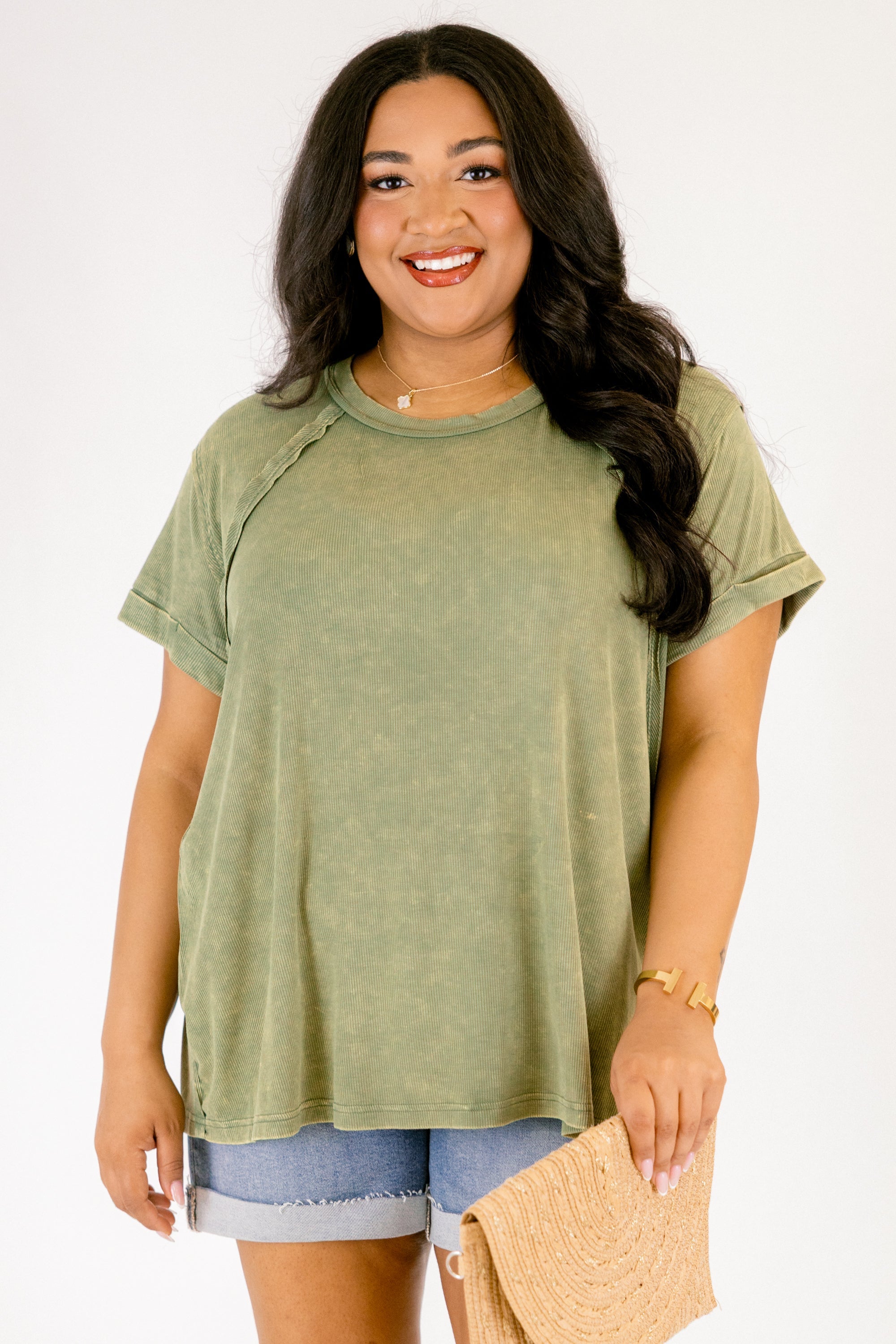 On Repeat Tee, Light Olive