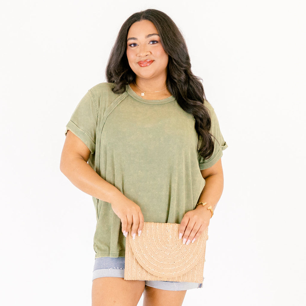 On Repeat Tee, Light Olive