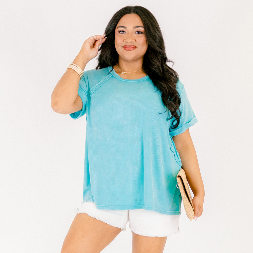 On Repeat Tee, Turquoise