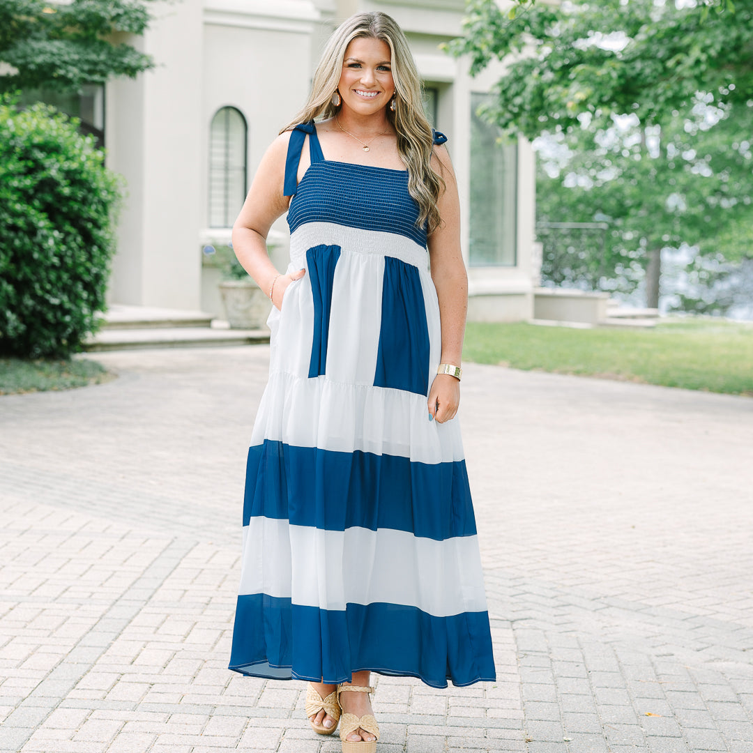 On The Bright Path Dress, Cobalt