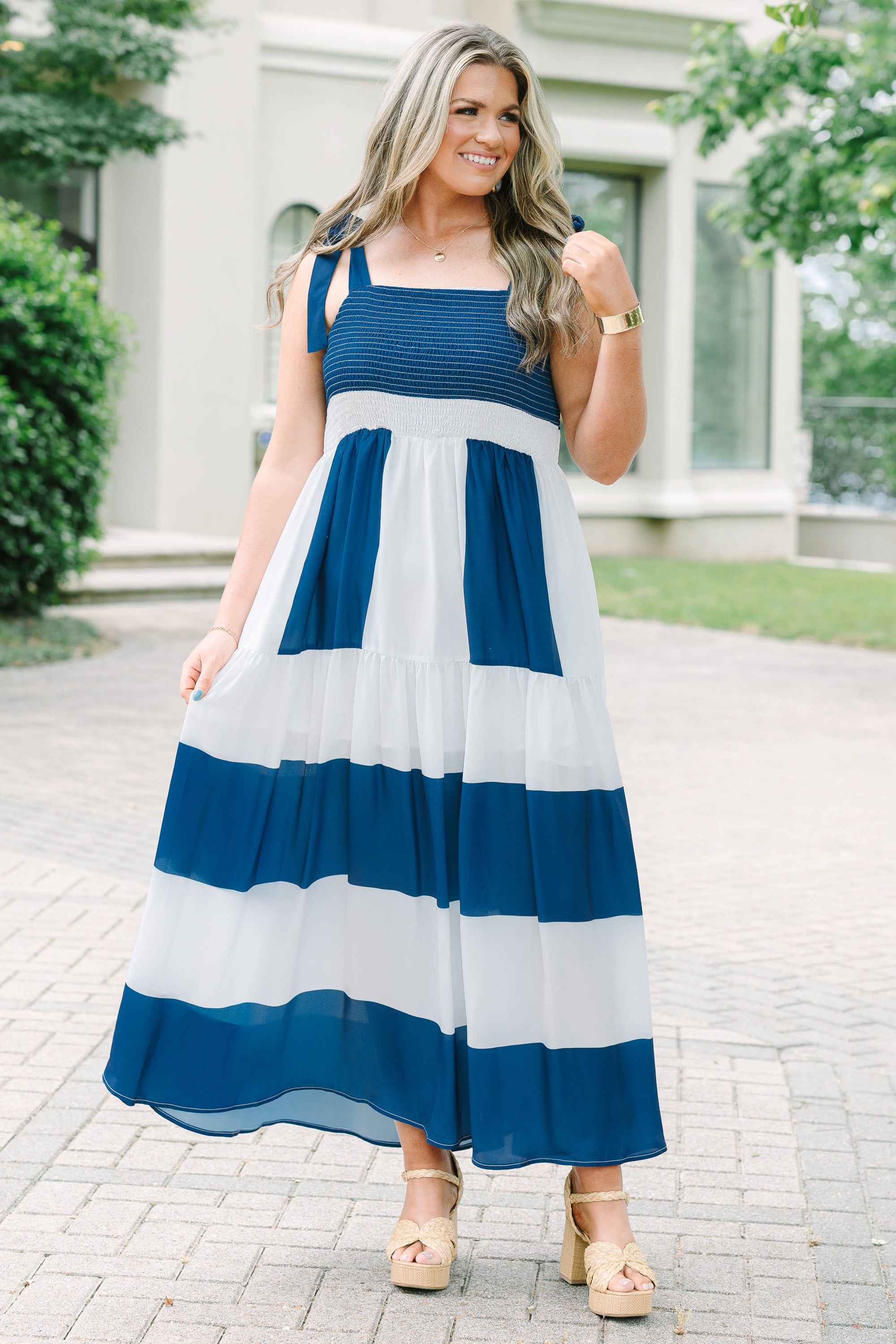 On The Bright Path Dress, Cobalt